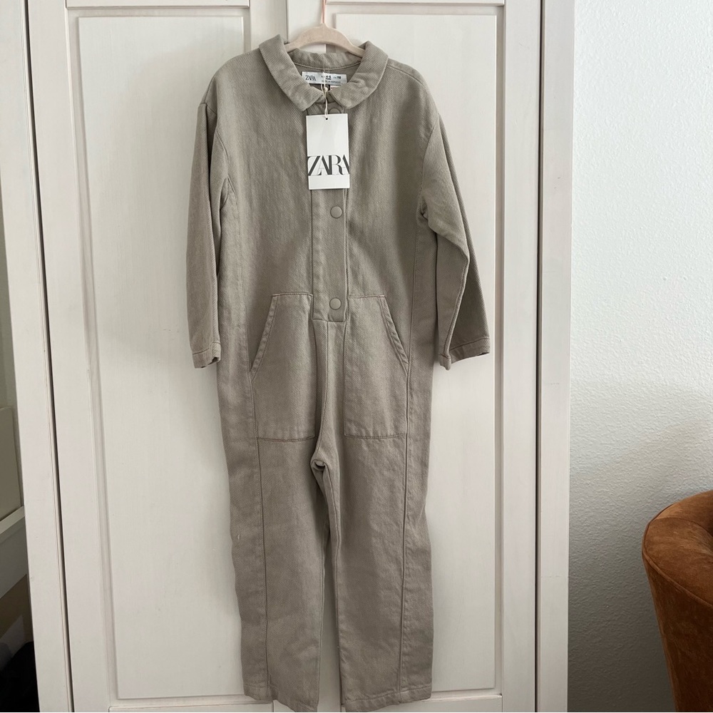 Zara Kids (NWT) 4-5 Gender Neutral Snap Button Utility Jumpsuit Coveralls